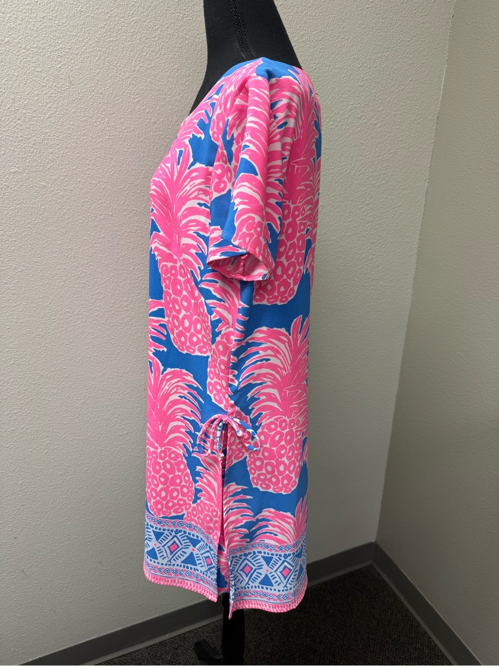 Lilly Pulitzer Pineapple Print Dress Size 14 Pink Blue Tropical Shift - Picture 4 of 12